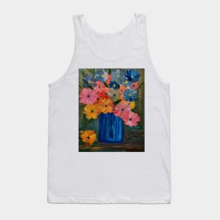 A beautiful bouquet of mixed flowers in a glass and gold vase Tank Top